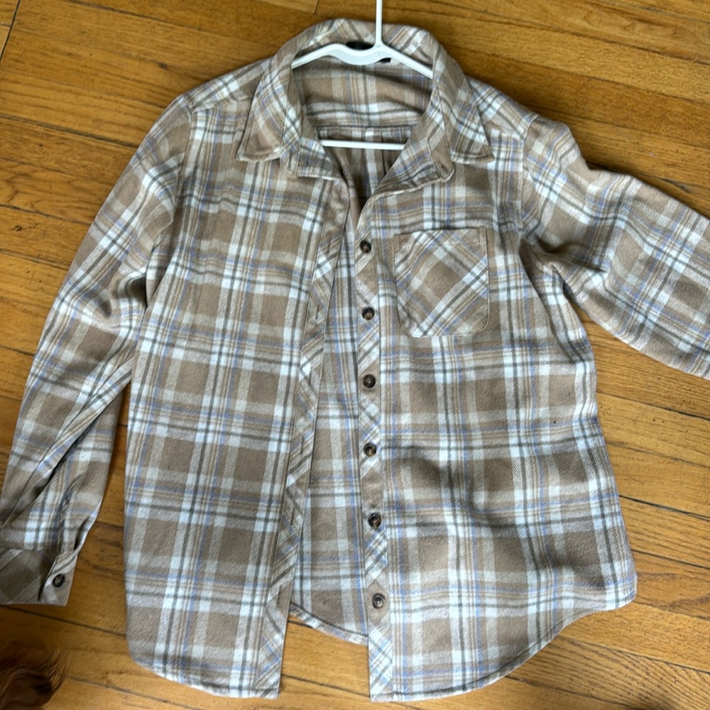 White fox over sized button up shacket